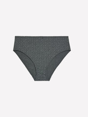 Dark Heather Grey High-Cut Dotted Cotton Brief - tiVOGLIO