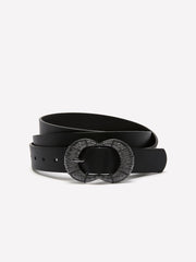 Denim Belt with Embellished Buckle