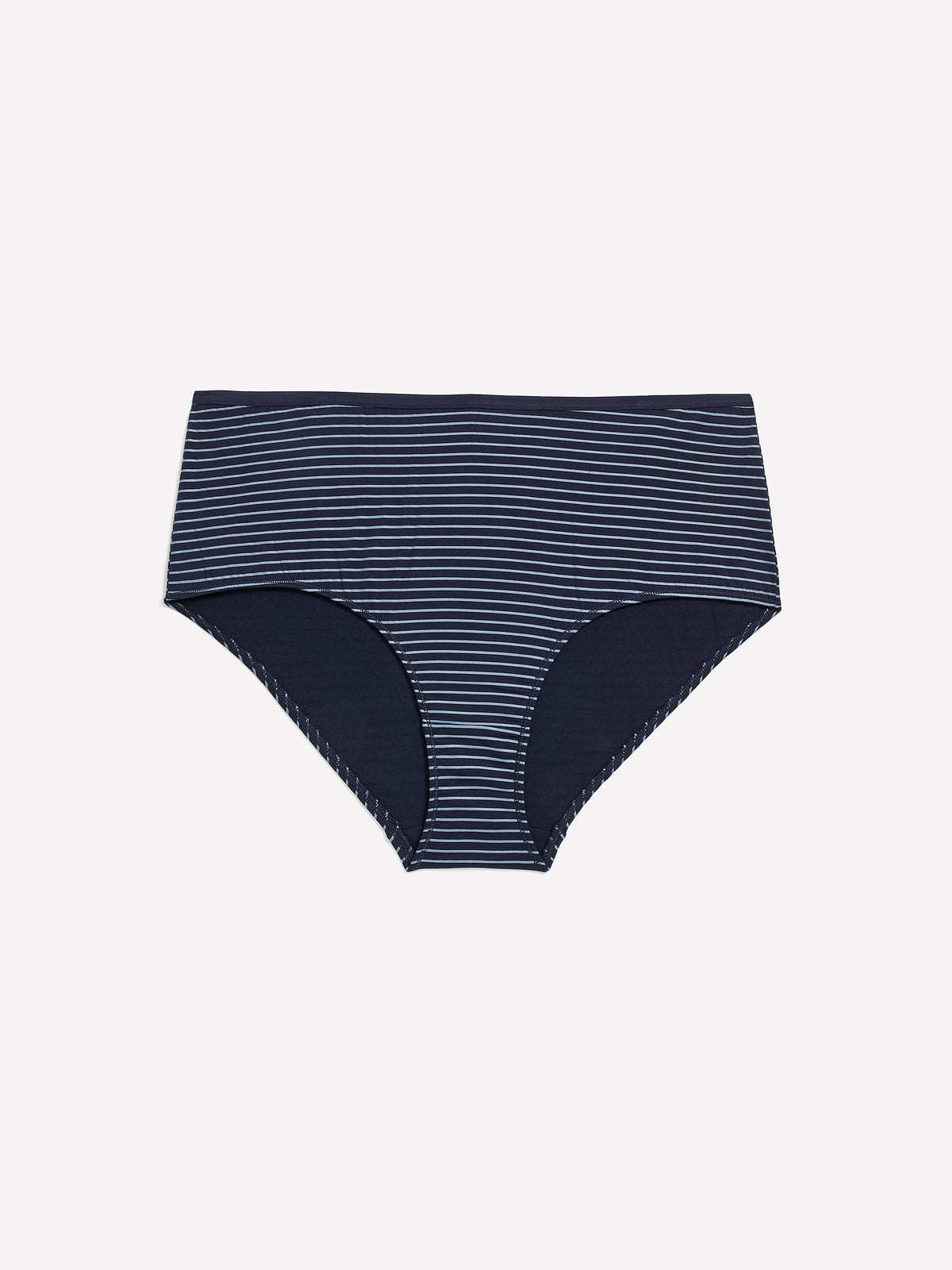 Navy Blue Cotton Full Brief with Stripes - tiVOGLIO