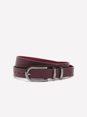 Purple Faux Leather Belt with Double Metal Loop