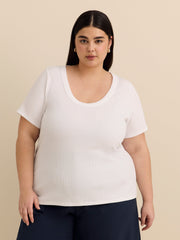 Short-Sleeve Scoop Neck Top