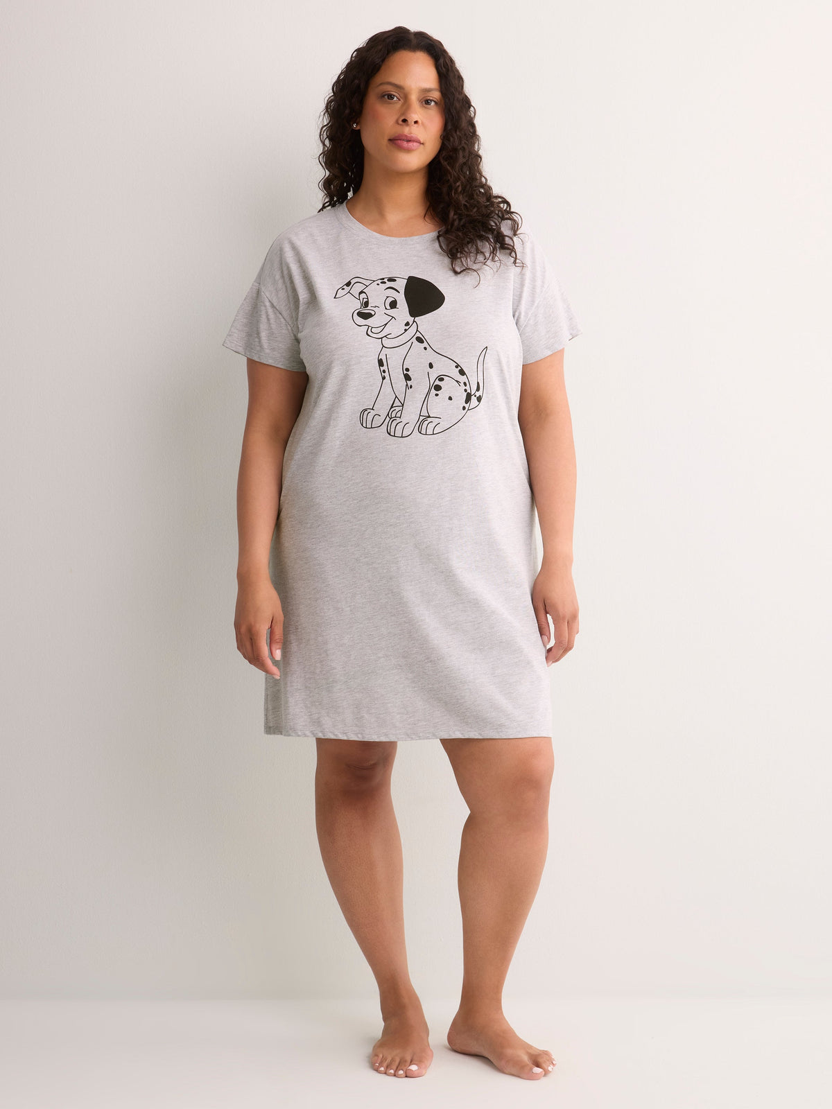 Grey Short-Sleeve Sleepshirt with Dalmatian Print - Disney