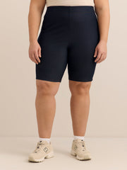 Blue Denim Knit Bike Short