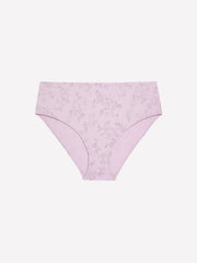 High-Cut Lavender Floral Cotton Brief - ti Voglio