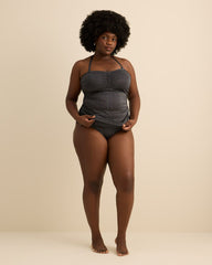 Shimmering Black Cheeky Swim Brief