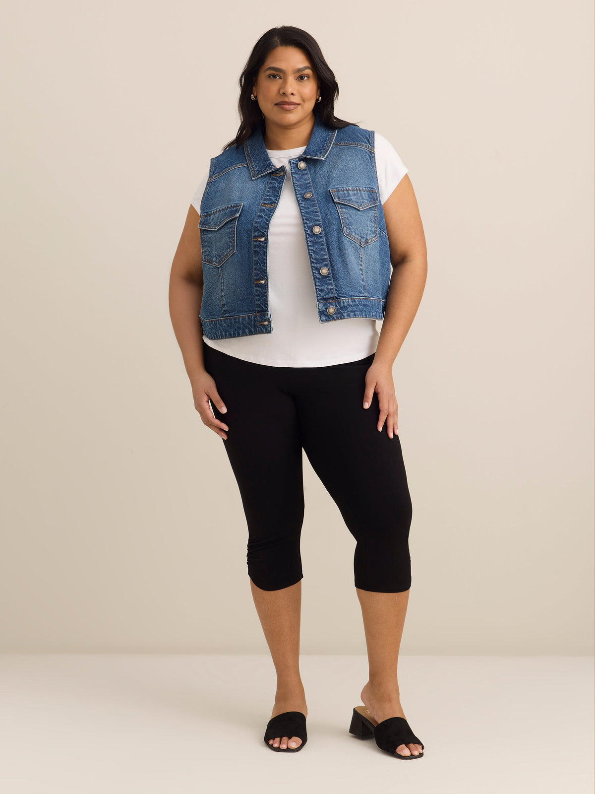 Responsible, Fashion Capri Legging with Shirred Hem