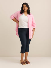 Capri Jean Legging with Gold Button Hem