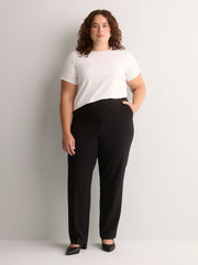Petite, Black Curvy Straight-Leg Savvy II Pant