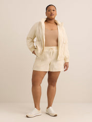 Beige Water-Repellent Track Jacket - Active Zone