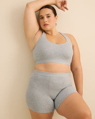 Ribbed Knit Bralette with V-Neck - ti Voglio