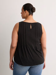 Sleeveless Swing Pintuck Knit Top