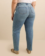 Petite, Classic-Fit Straight-Leg Mid-Rise Jean with Tummy Control - d/C JEANS