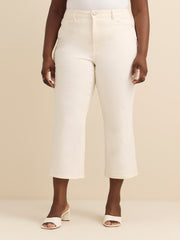 Mid-Rise Flared Cropped Coloured Jeans - Addition Elle