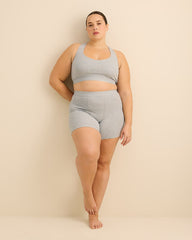 Heathered Ribbed Knit Boyshort - ti Voglio