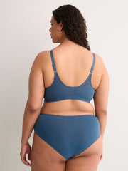 Blue Underwire Plunge Bra with Magnetic Front Closure - Déesse Collection