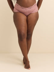 Solid Brief with Lace Trim - Déesse Collection