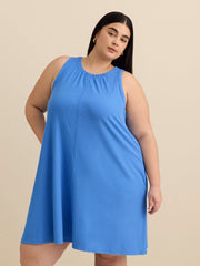 Responsible, Ribbed Sleeveless Halter Dress with Pockets