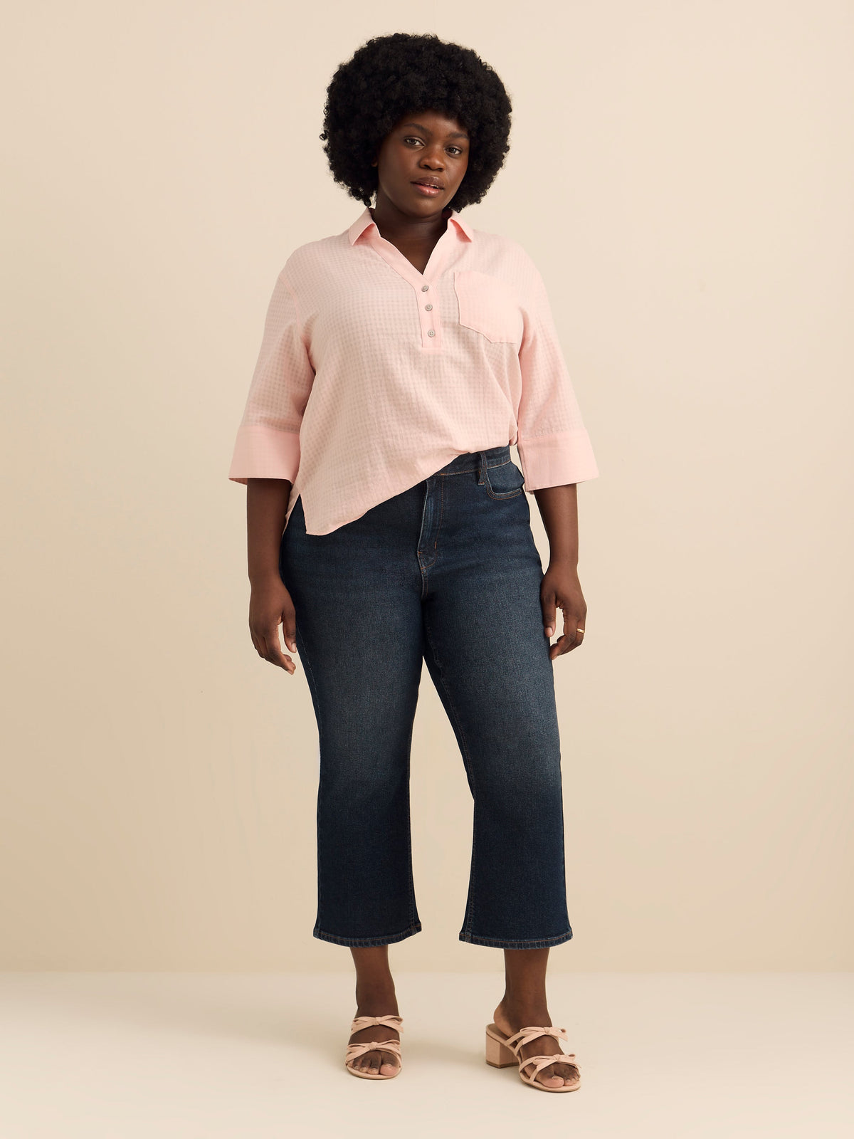 Mid-Rise Kick-Fit Flared Denim - Addition Elle