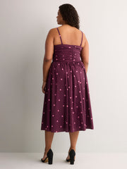 Heart-Neck Bustier Fit-and-Flare Midi Dress - Addition Elle