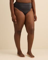 Shimmering Black Cheeky Swim Brief