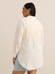 Linen-Blend Buttoned Down Shirt