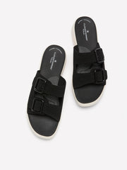 Wide Width, Double Buckle Drift Faye Slip-On Sandal - Clarks