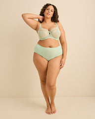 Blue Underwire Floral Embroidered Bra - Déesse Collection