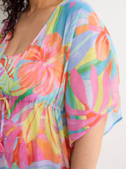 Floral Chiffon Caftan - Bleu by Rod Beattie