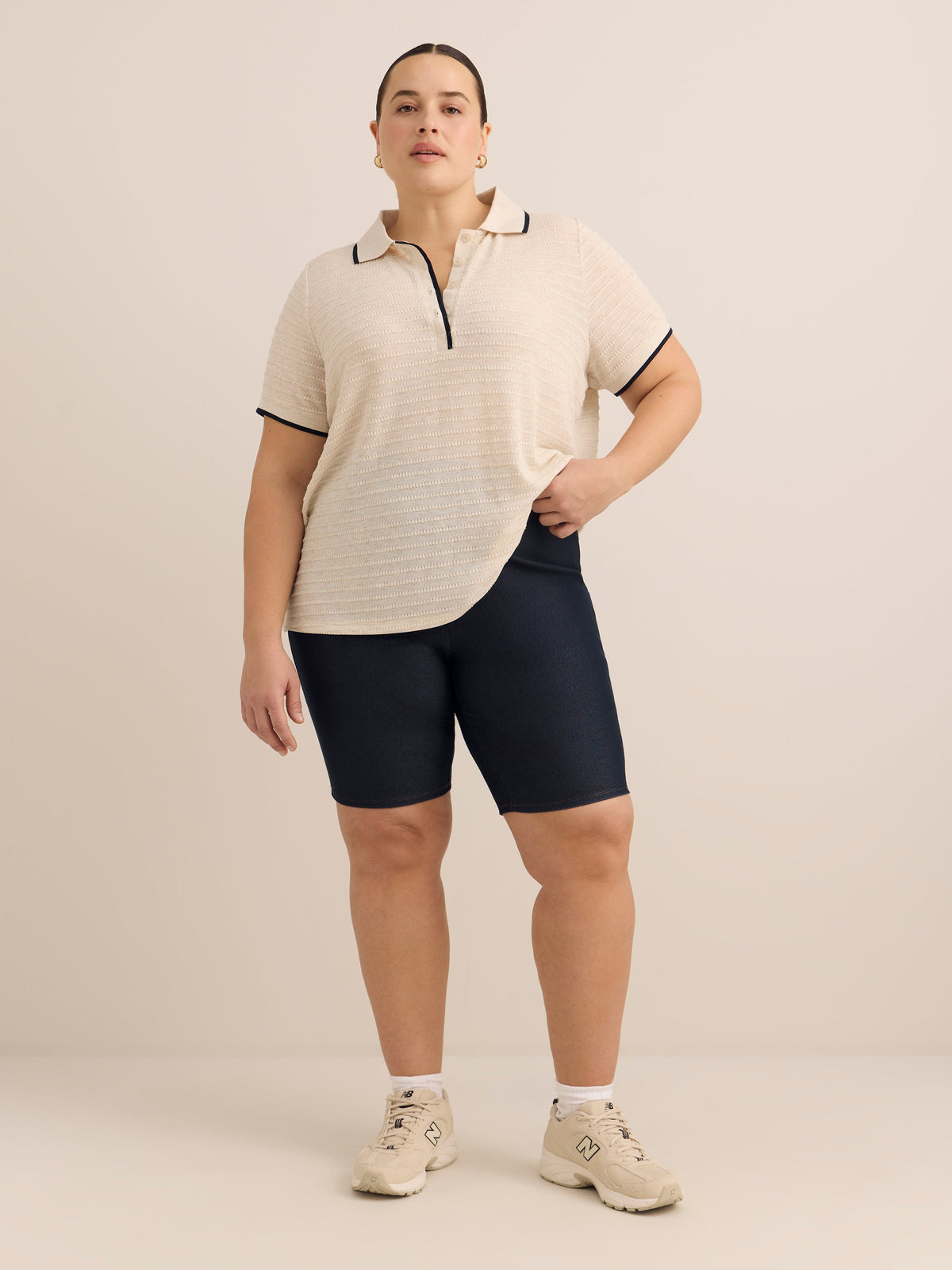 Blue Denim Knit Bike Short