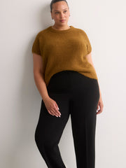 Black Straight-Leg City Pant