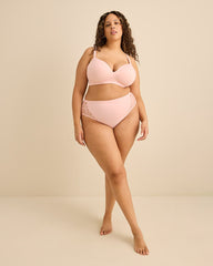 Pink Wireless Plunge Bra with Lace Wings - Déesse Collection