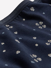 Blue High-Cut Cotton Blend Brief with Heart and Clover Print - tiVOGLIO