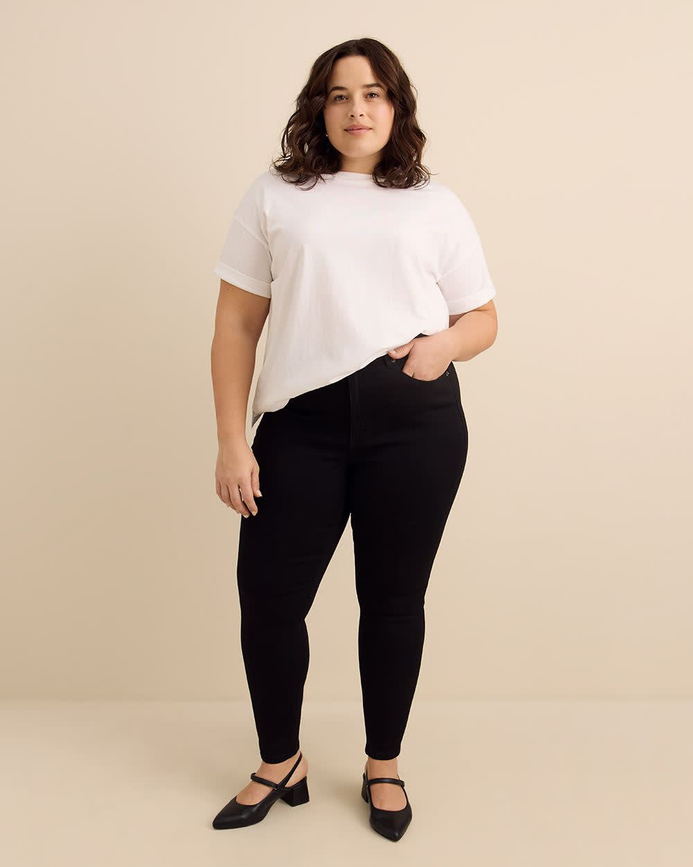 Black Classic-Fit Mid-Rise Jean Legging - d/C JEANS