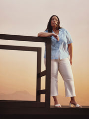 Mid-Rise Flared Cropped Coloured Jeans - Addition Elle