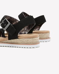 Wide Width, Desert Kiss Black Strap Sandal - Skechers