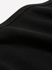 Black High-Cut Ribbed Knit Brief - tiVOGLIO