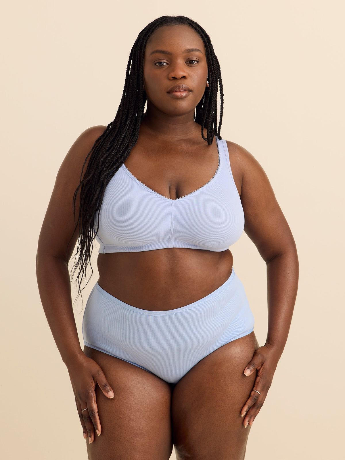 Wireless Unlined Cotton Bra with Picot Trim - ti Voglio