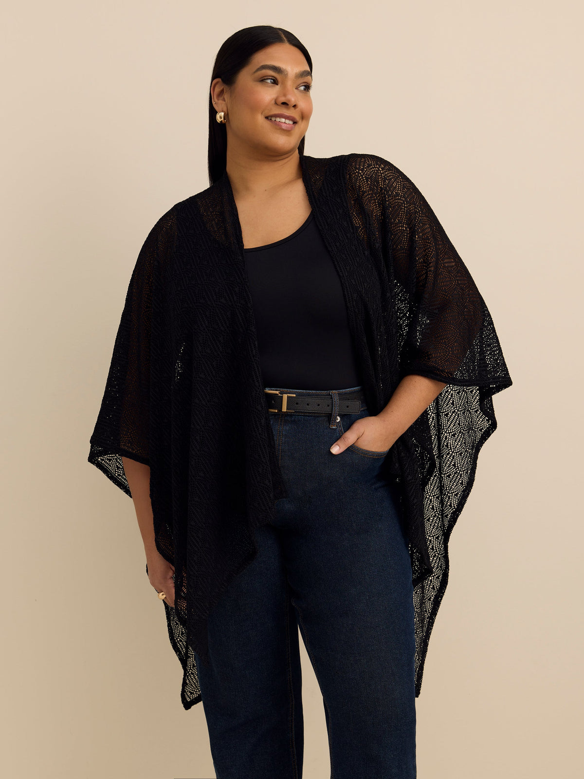 Fancy Stitch Open Cape