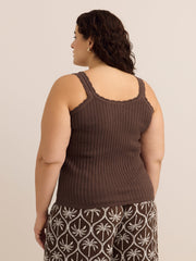 Heart-Shape Fancy-Stitched Sweater Tank
