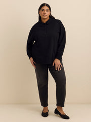 Polo Sweatshirt with Tulip Hem - ActiveZone
