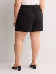 Linen-Blend Buttoned Skort