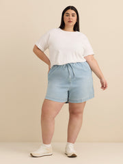Mid-Rise Knit-Like Denim Shorts - d/C Jeans