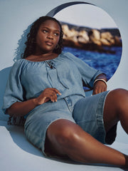 Classic-Fit High-Rise Denim Bermuda - d/C JEANS