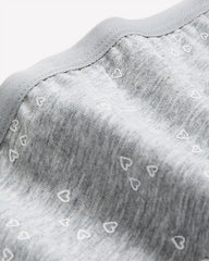 Heathered Cotton Blend Thong with Heart Print - ti Voglio