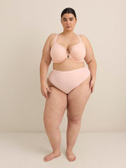 Padded Underwire Clip Dot Mesh Plunge Bra with Magnetic Front Closure - Déesse Collection