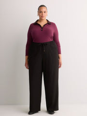 Pull-On Wide-Leg Workleisure Pant