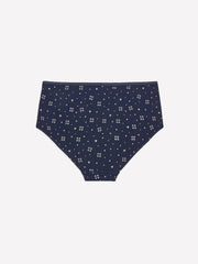 Blue Cotton Full Brief with Heart and Clover Print - tiVOGLIO