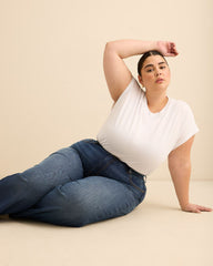 Petite, Classic-Fit Wide-Leg Mid-Rise Jean with Tummy Control - d/C JEANS