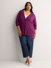Responsible, Dark Cotton-Blend Tunic Cardigan