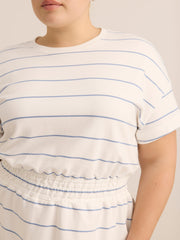 Short-Sleeve French Terry Dress with Elastic Waist - Active Zone